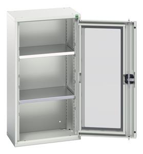 Verso Glazed Clear View Storage Cupboards for Tools with Shelves Verso 525W x 350D x 1000H Window Cupboard 2 Shelves